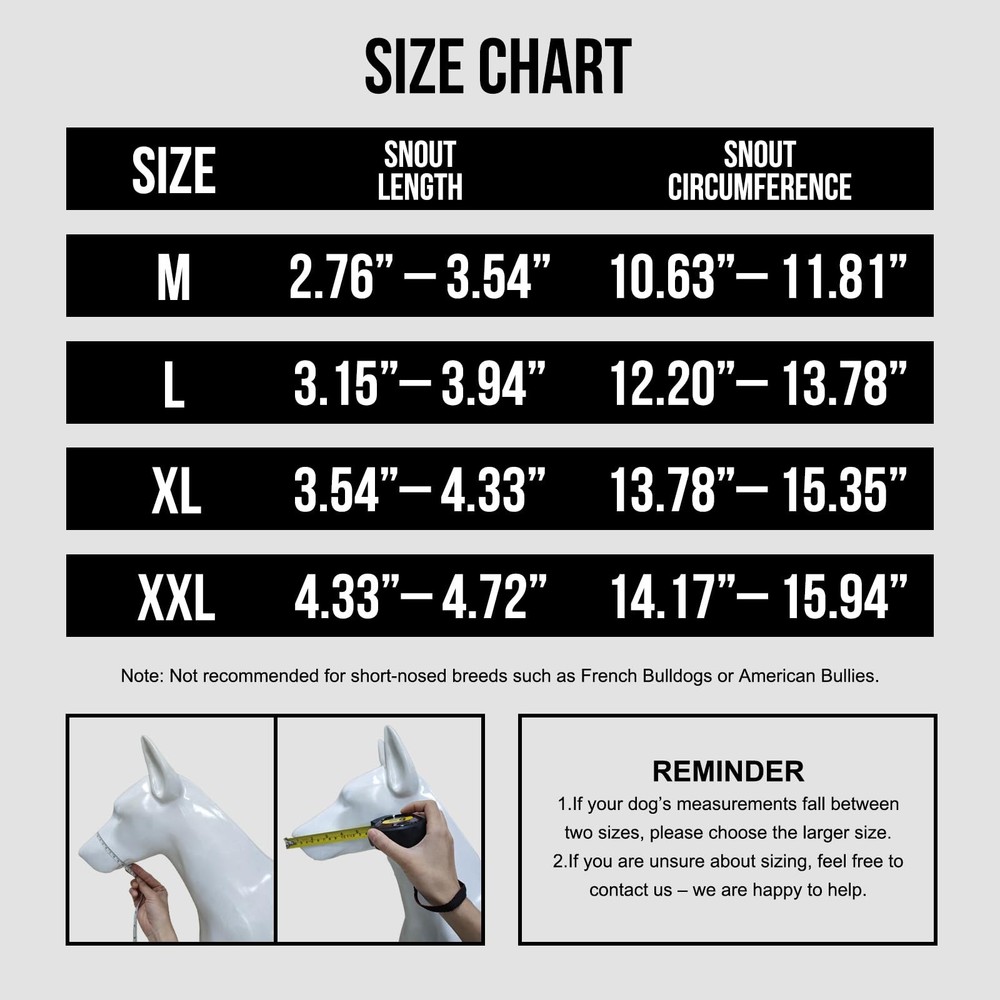 Dog Muzzle, Military-Grade Soft Muzzles, Reflective Breathable Adjustable Dog...