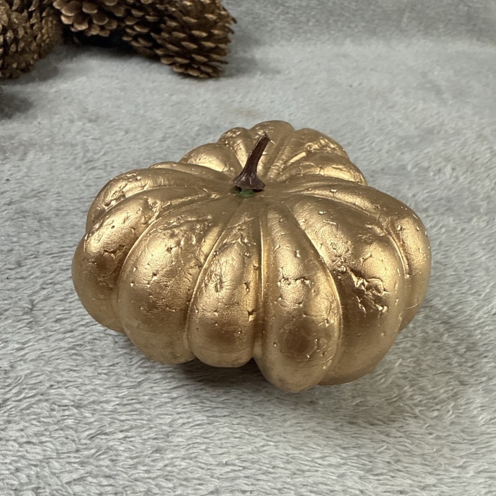 Pinecone, Pumpkin Fall, Christmas Decor Gold Color