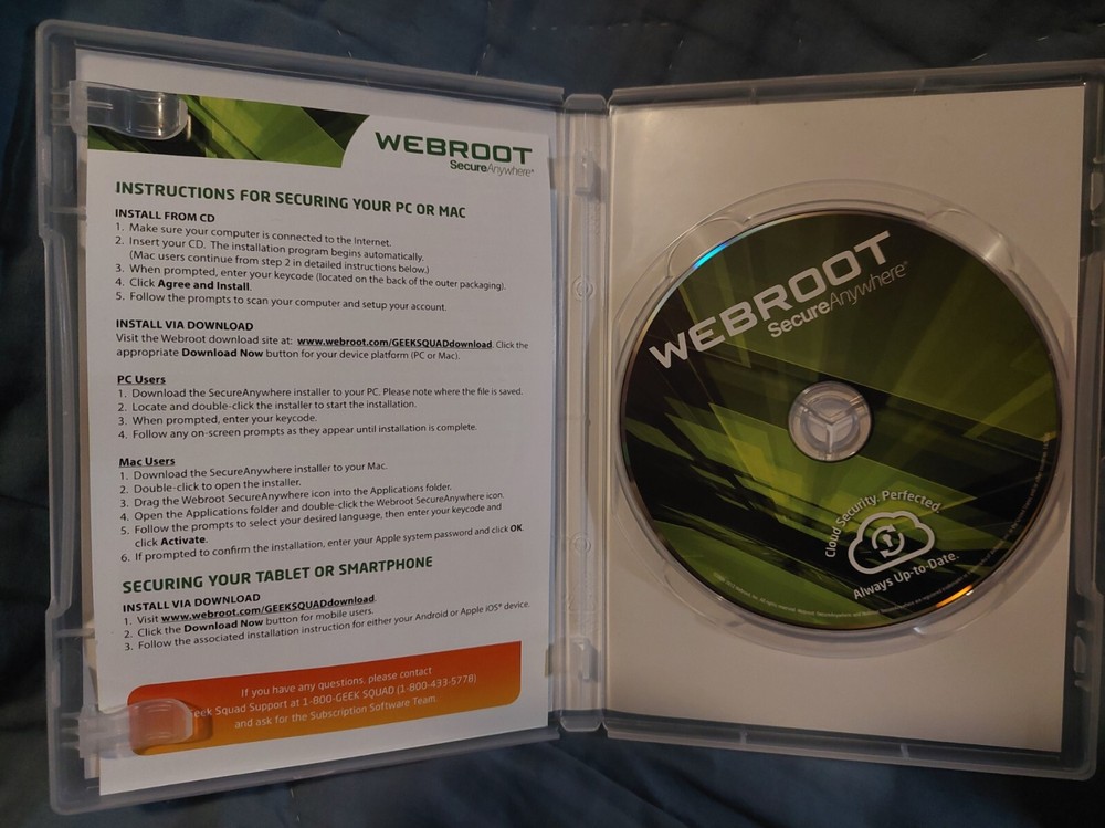 New NOS Webroot Secure Anywhere Internet Security 3 Devices for PC/MAC/Mobile