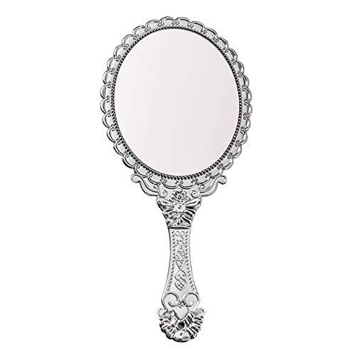 Vintage Handheld Mirror Small Hand Held Mirror with Handle Vanity Silver