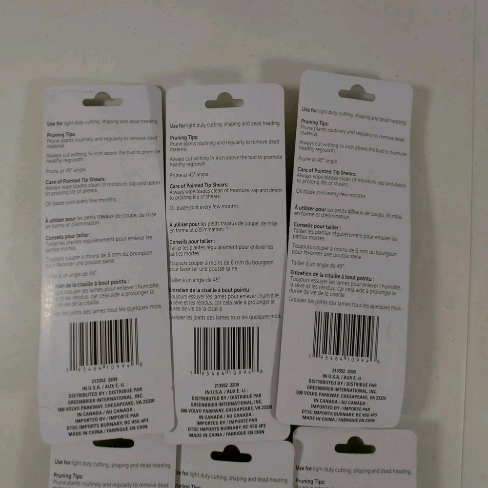 Lot Of 6 Needle Point Hand Pruning Shears Snips Stainless Locking