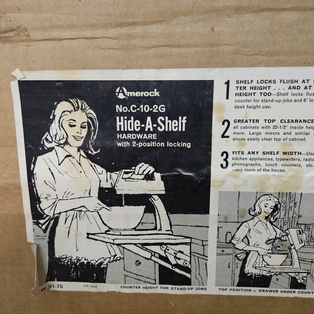 Amerock C-10-2G Pull-out Appliance Hide-a-Shelf Hardware Kit Open Unused MCM