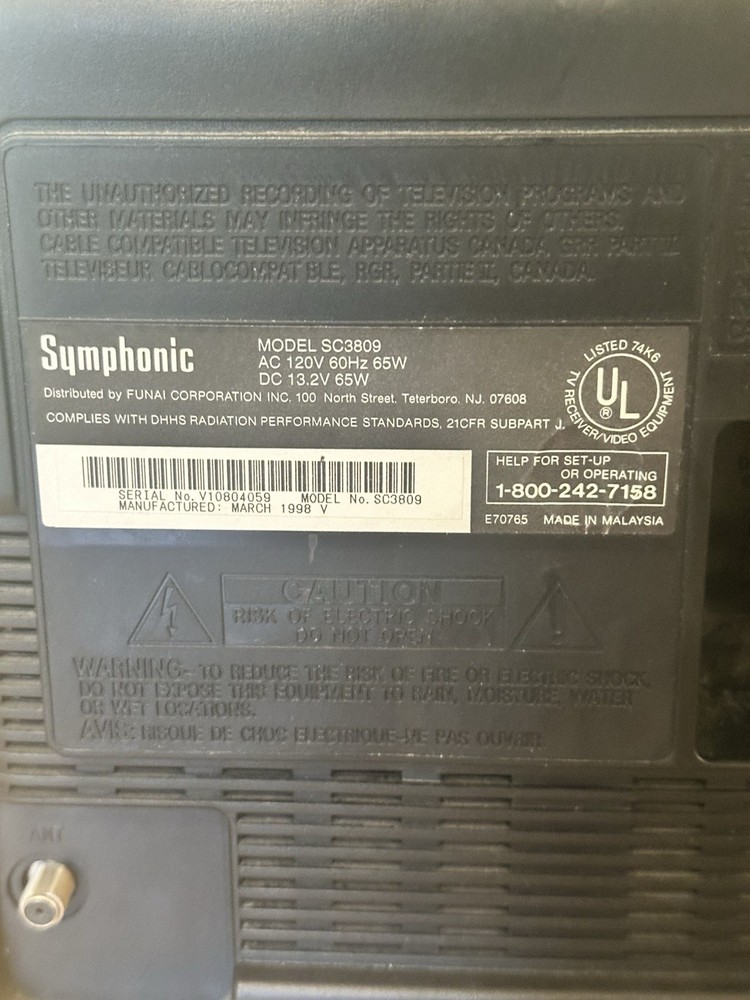 DEFECTIVE Symphonic SC3809 9 G3D
