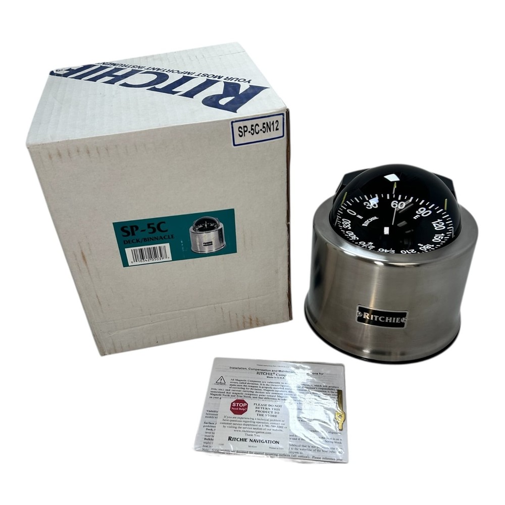 Ritchie SP-5C, Globemaster Deck / Binnacle Mounted Compass, Stainless