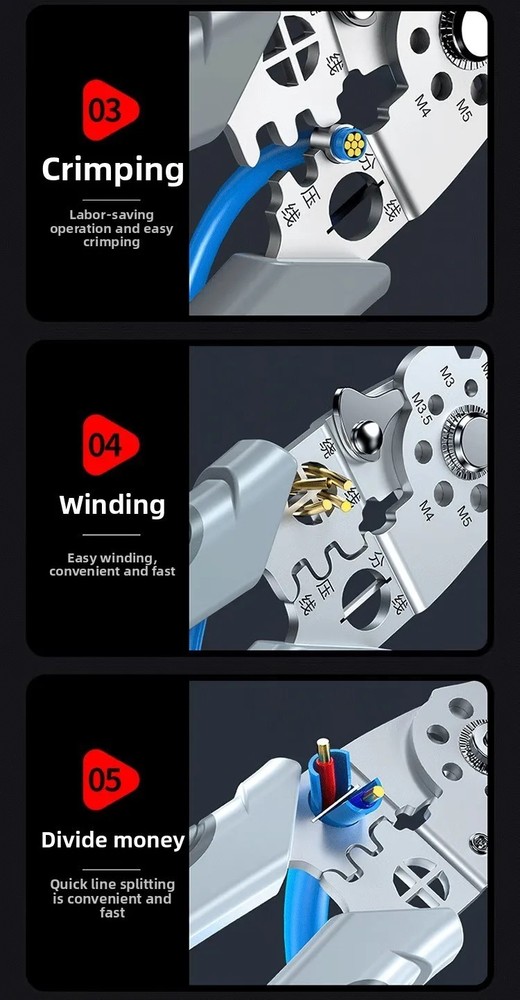 Heavy Duty Wire Stripper Cutter Crimper Pliers Multifunction Electrical Tool