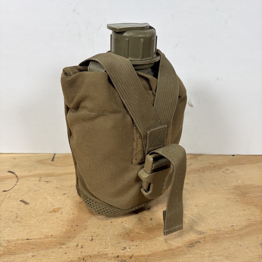 US Military Canteen 1 Quart & Tan Molle Pouch CLEAN