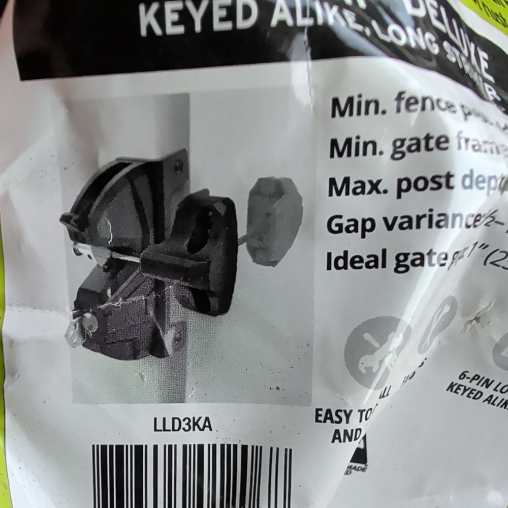 LokkLatch Deluxe Series 3 Gate Latch LLD3KA Privacy and Security Key Lockable