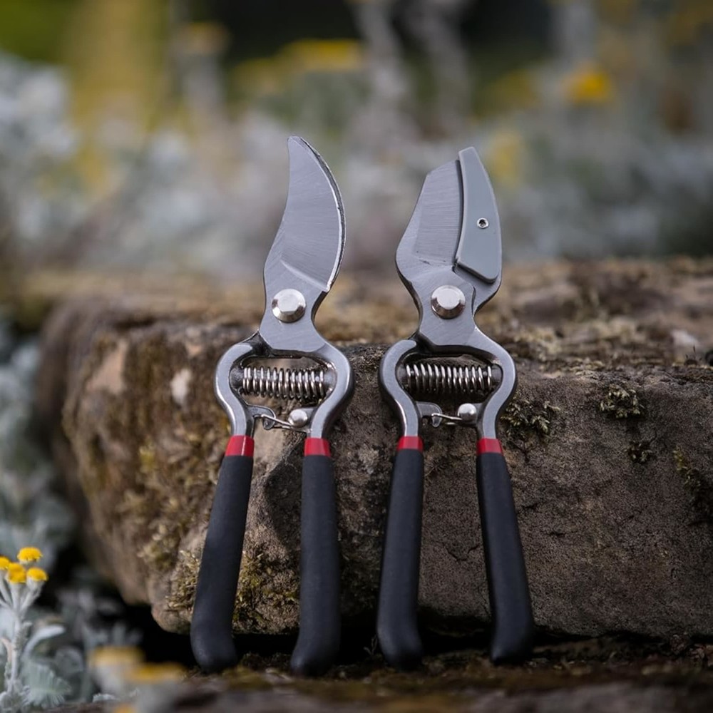 Spear & Jackson Drop Forged Bypass & Anvil Pruners Set, 2Pc Garden Pruning Tools