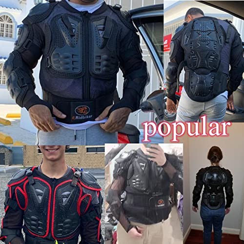 Motorcycle Full Body Armor Protector Removable Racing Jacket Medium Red,