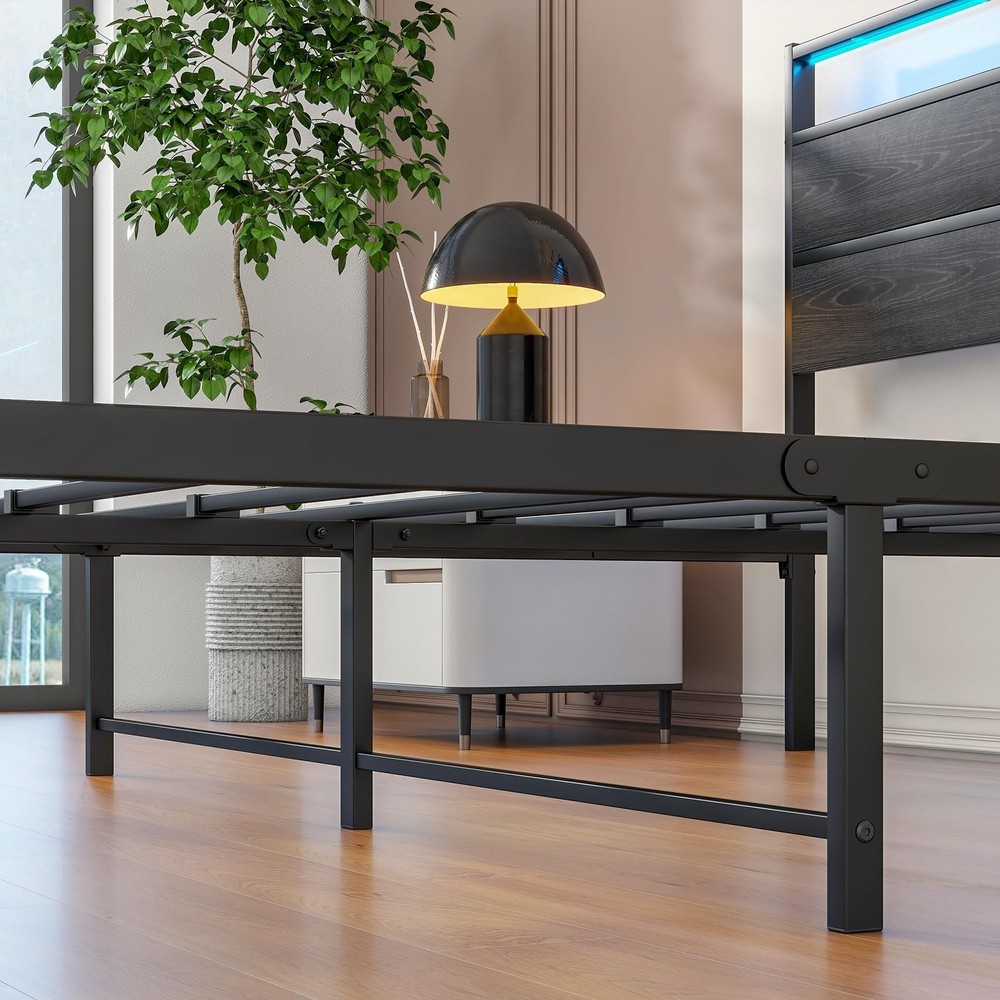 BOFENG Queen Bed Frame,Queen Size Metal Platform Bed Frame with Storage & LED...