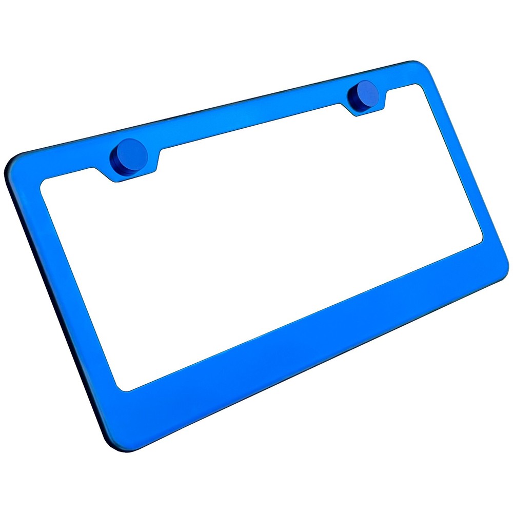 Star Pattern Laser Etch License Plate Frame Metal Screw Cap Silicone Back guard