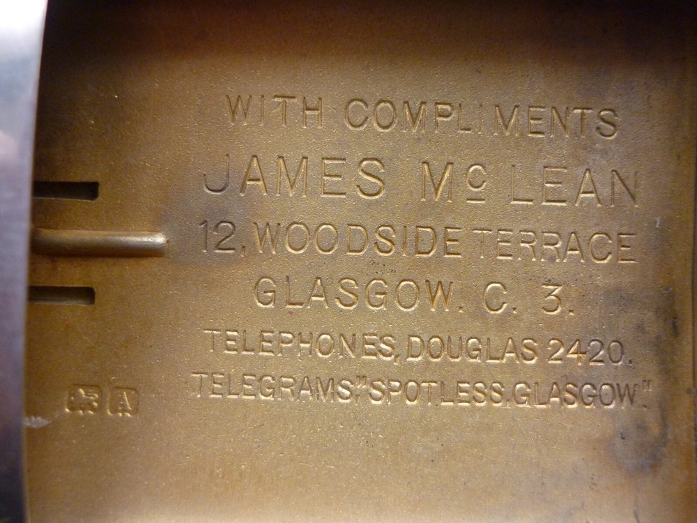 Solid Silver Unusual Sliding Vesta Case Birm 1925 with Advertising Inscription