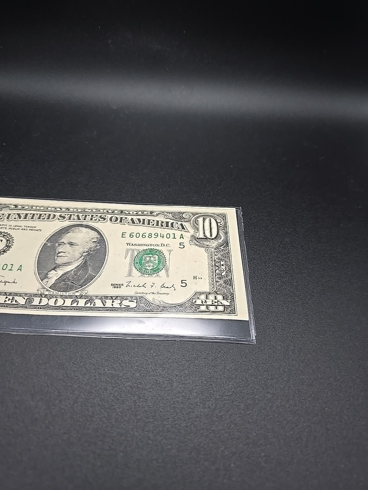 ((Gutter Fold Error)) $10 1990 Federal Reserve Note
