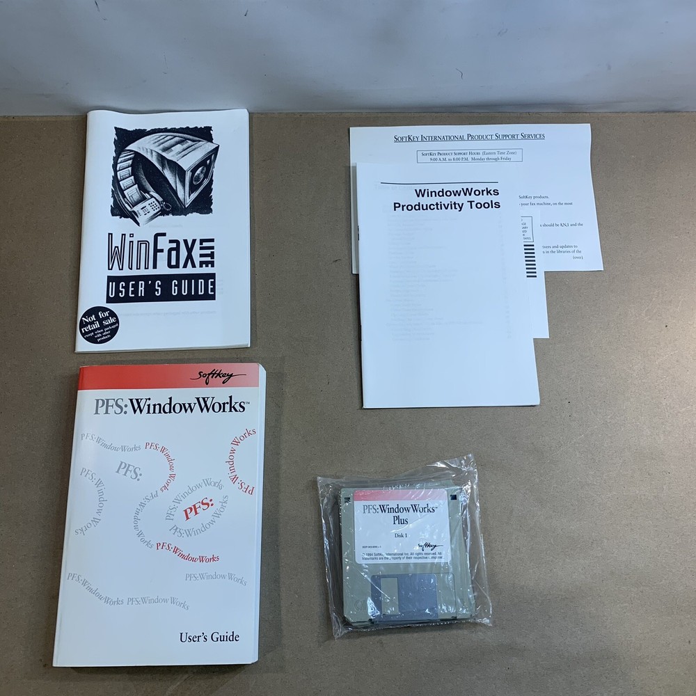 1994 Softkey PFS: Window Works Plus Floppy Disks & User Guide User Manual