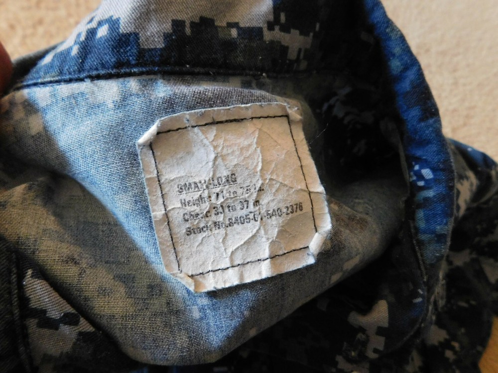 US NAVY WORKING BLOUSE SIZE SMALL - LONG