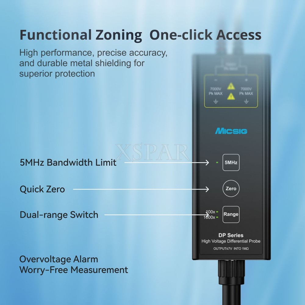 Micsig Optional model Differential Probe Dual Range Selection Oscilloscope Probe