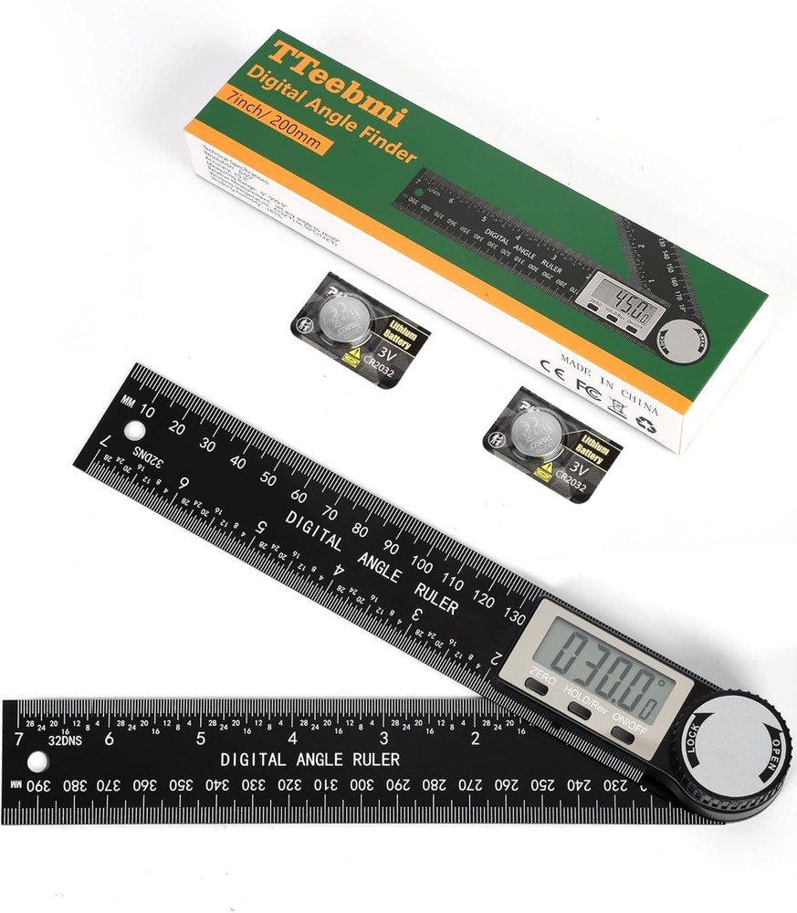 Protractor, Digital Angle Finder Protractor with LCD Display, 2-in-1 360° Angle