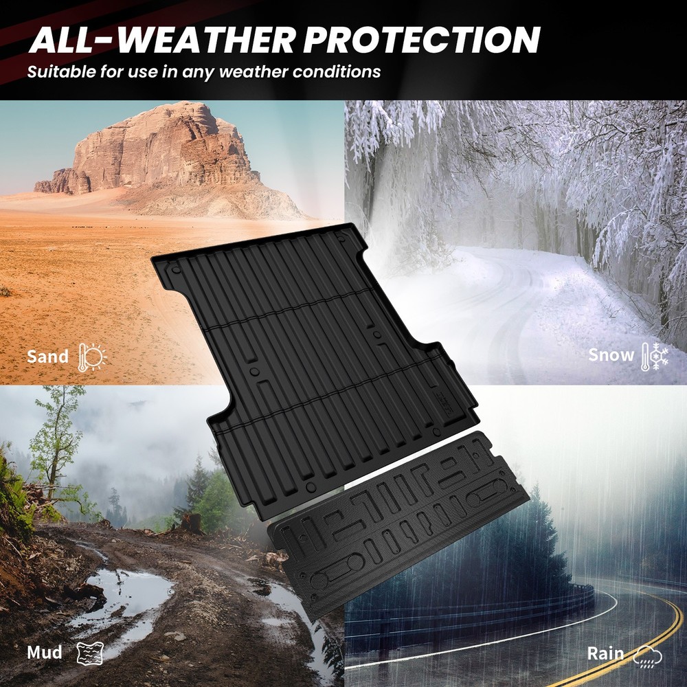 5.5 Ft Bed Mat & Tailgate Mat for Ford F-150 2024-2026 Custom Bed Tailgate Liner