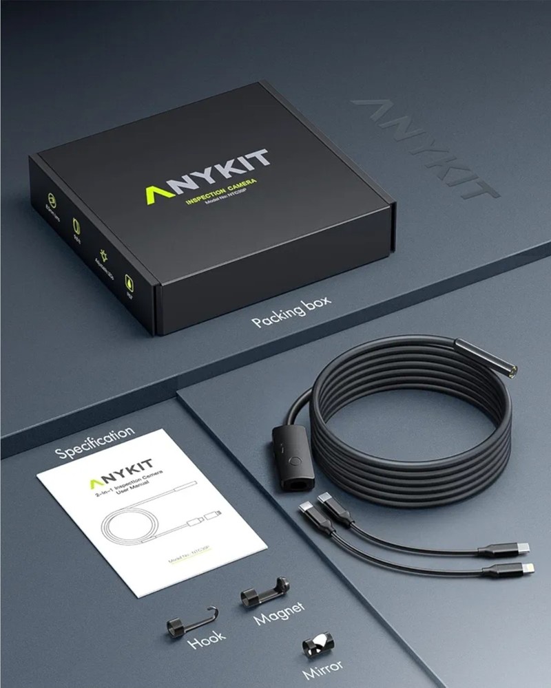 Anykit USB Endoscope inspection Camera Borescope Fit for iPhone and Android