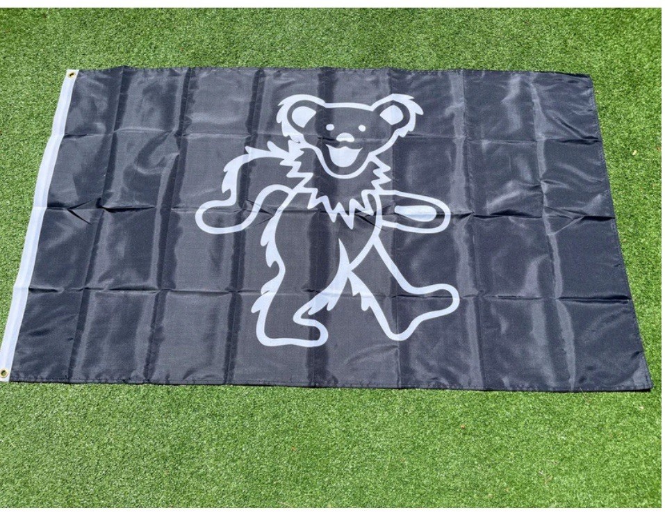 Black Grateful Dead Bear Flag 3’ x 5’