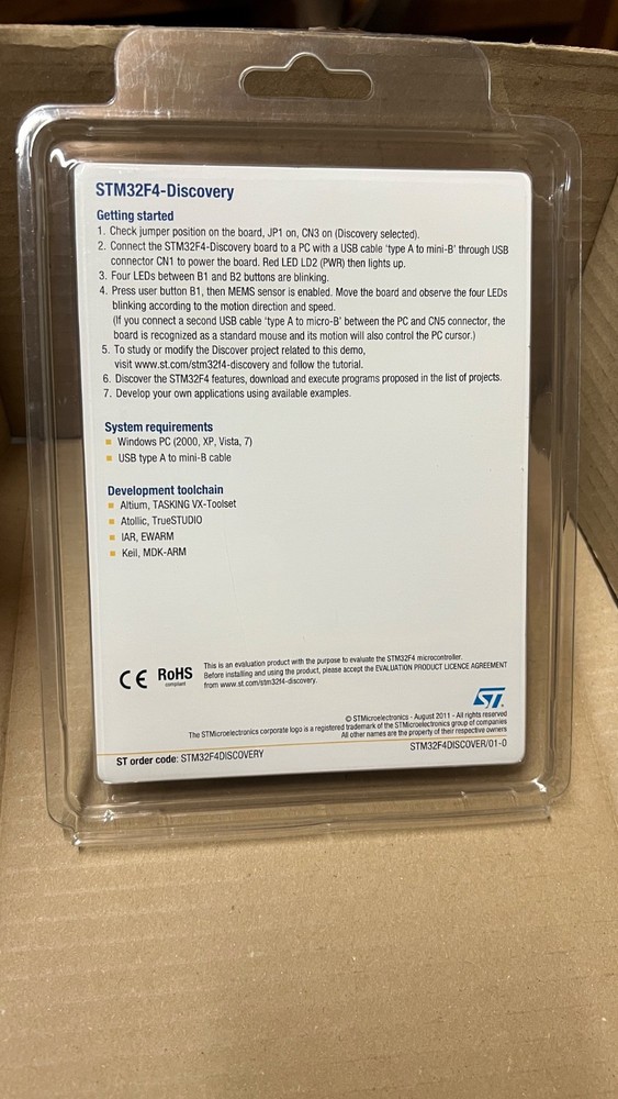 STM Microelectronics STM32F4-Discovery 32-bit ARM Cortex M4