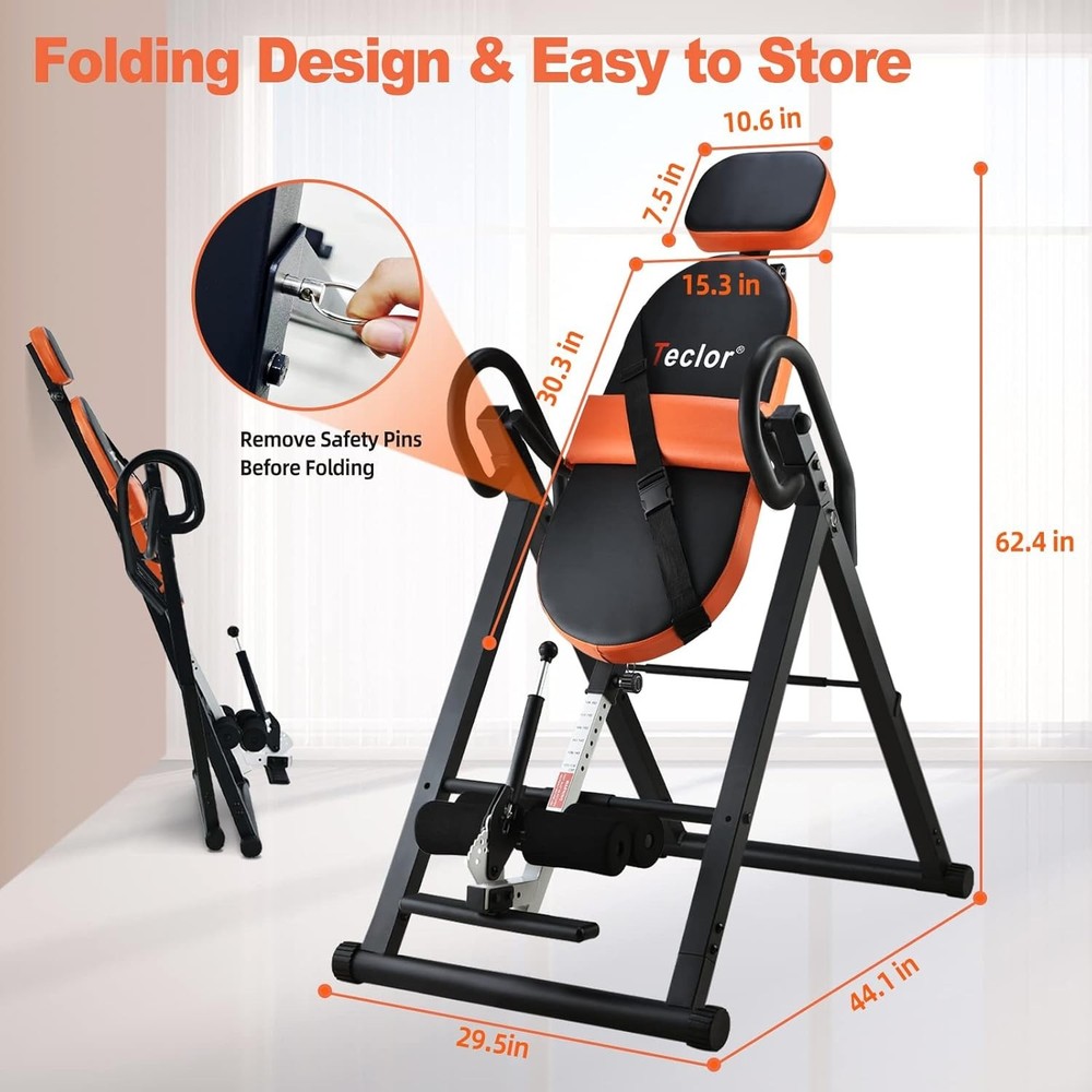 Inversion Table for Back Pain Relief, 350 lbs Capacity Strength Training Inve...