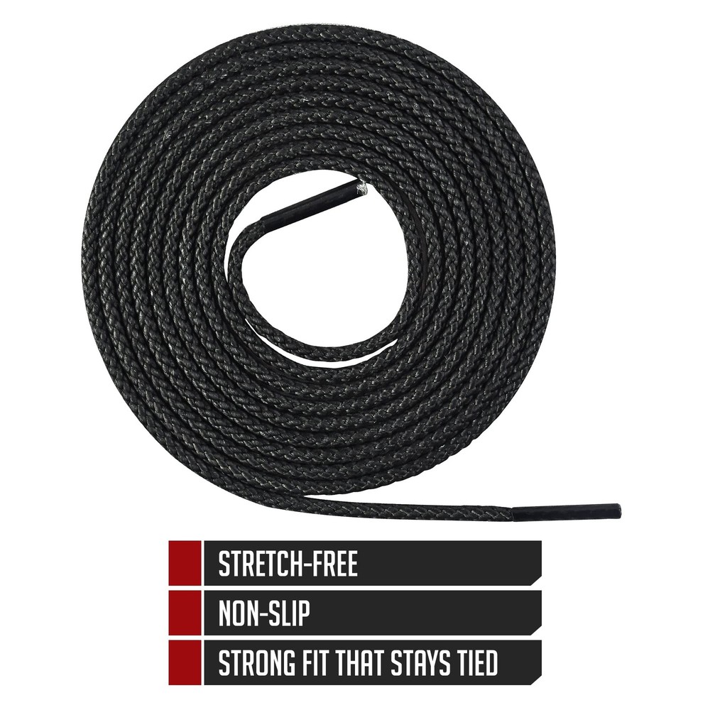 Unbreakable Round Bootlaces Waterproof Fire Resistant 1500 Lb Strength Pair