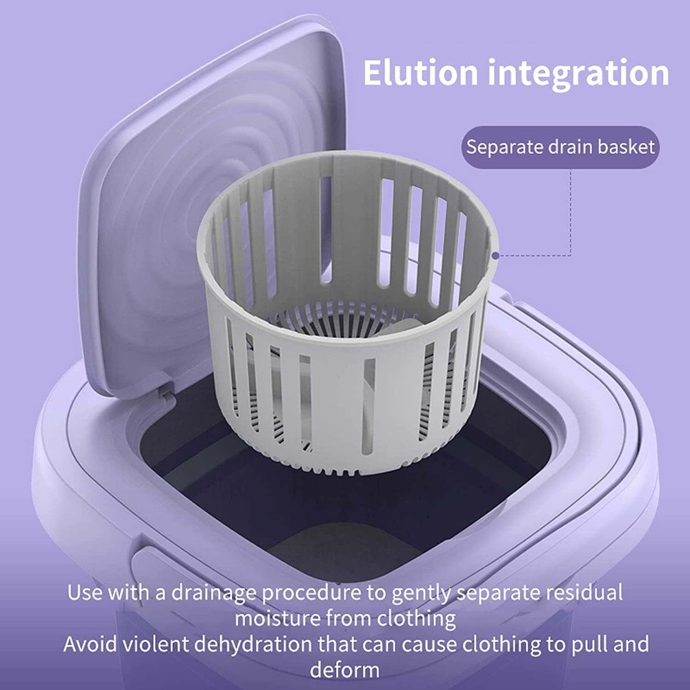 Mini Washing Machine Folding Portable Sterilization Drying Laundry Machine 8L US