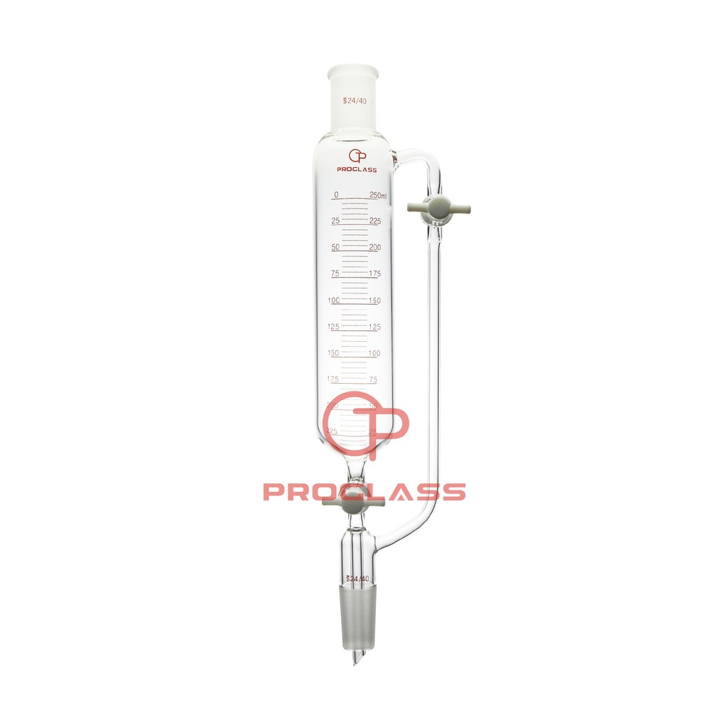 Laboratory 250mL Graduated Pressure Equalizing Funnel Double PTFE Stopcock