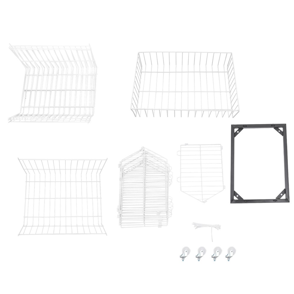 5 Tier Wire Grid Retail Display Shelf Merchandise Display Rack Stand with Wheels