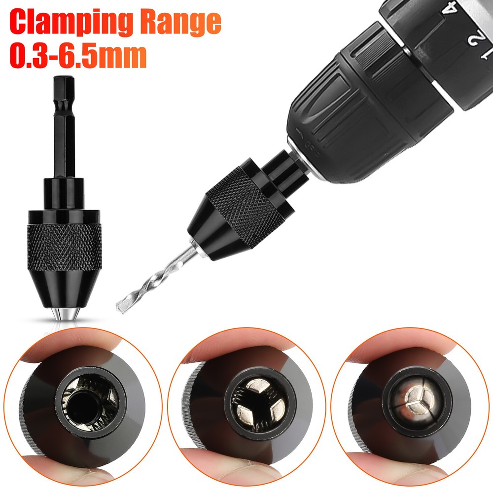 1 Pcs Hex Shank Quick Change Keyless Chuck Adapter Drill Bit Driver Converter