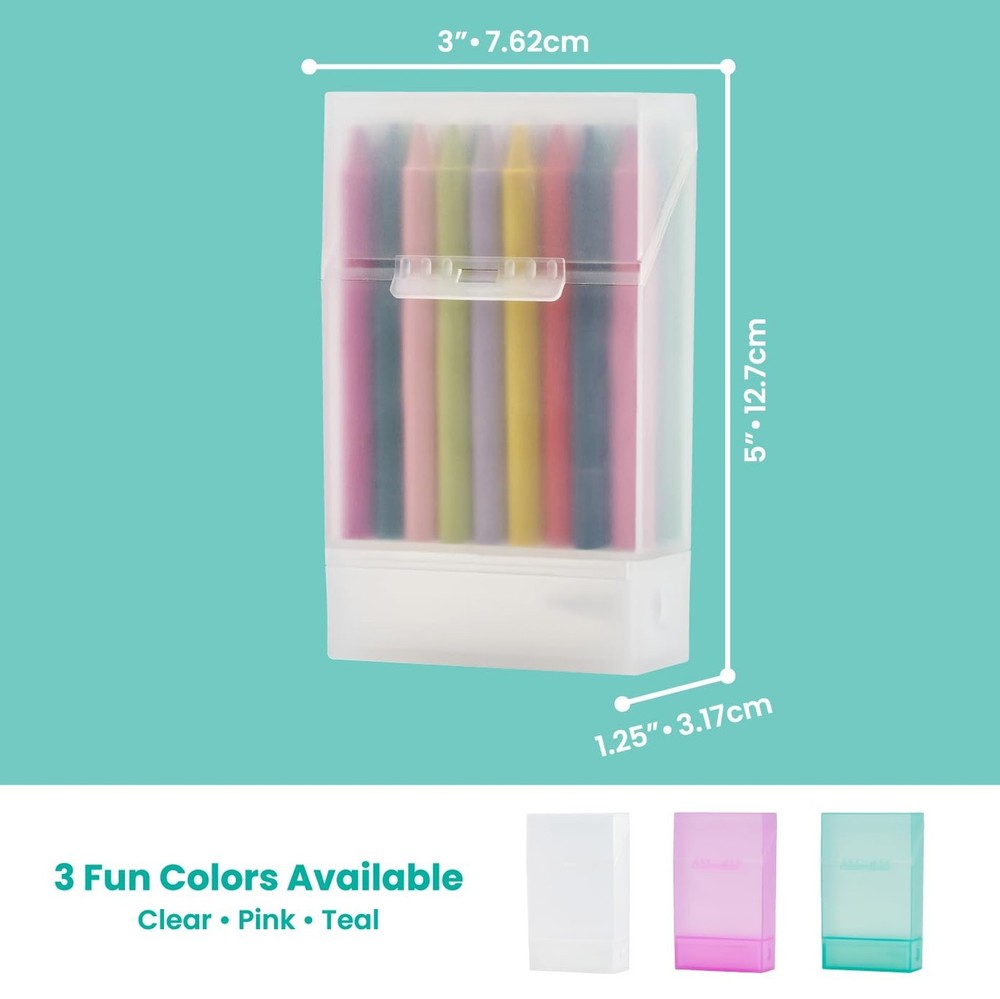 LockerMate Crayon Box with Sharpener Holds 24 Crayons, Assorted Color, Pack o...