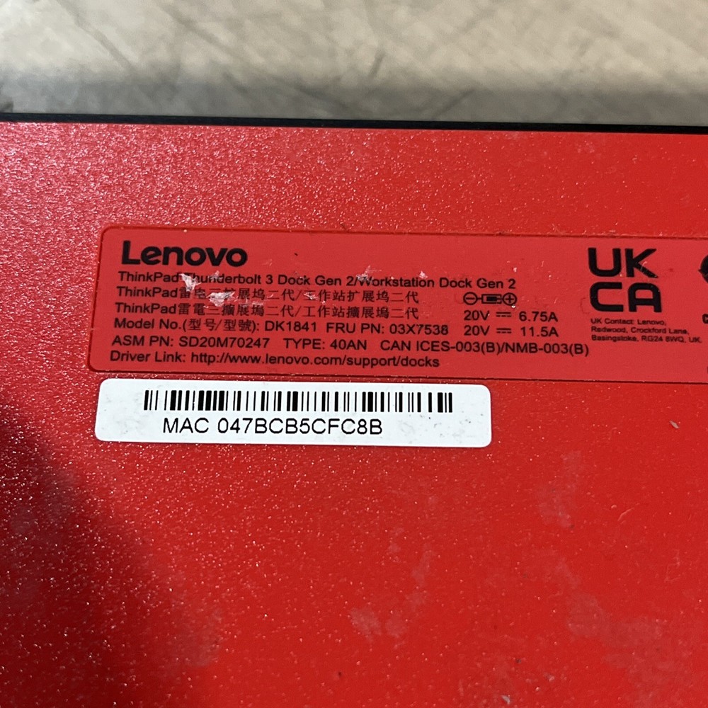 LENOVO THUNDERBOLT 3 DOCK