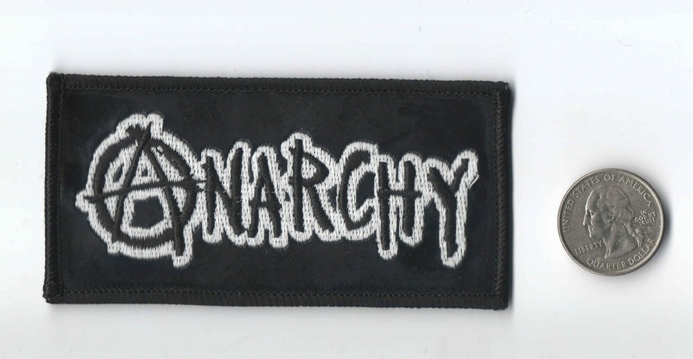 Anarchy Vinyl Front  Iron On Sew On Embroidered Patch 4 "X 2 "