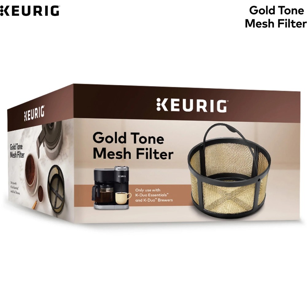 Reusable filter for ground coffee, gold