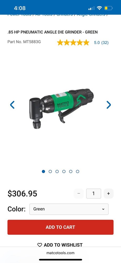 Matco Straight And Angle Grinder