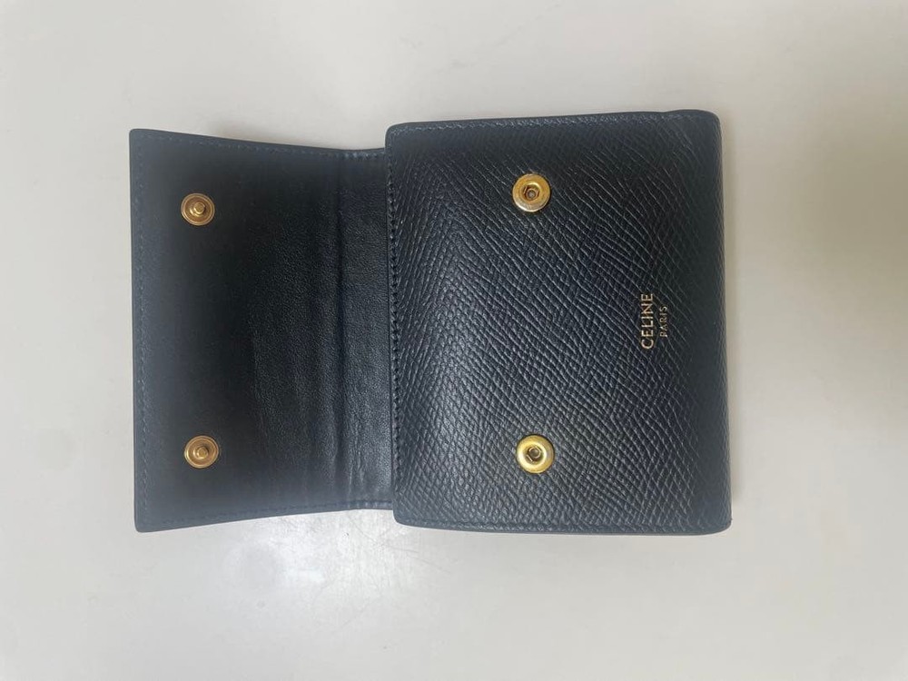 CELINE Black Tri Fold Wallet From Japan