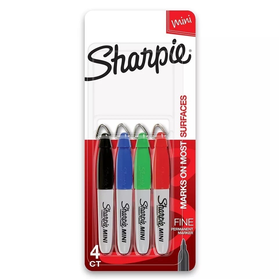 SHARPIE Mini Permanent Markers Fine Point Assorted Colors 4 Count