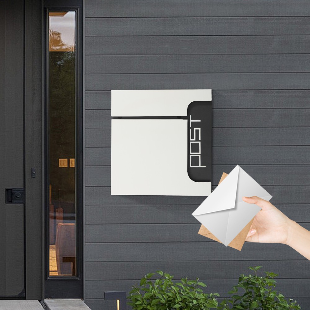 Rectangular Post Box Large Letter Mail Box Steel Lockable Wall Mount Mailbox New