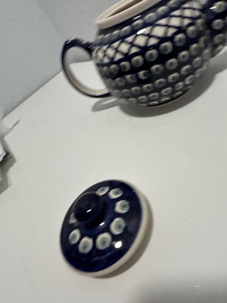 Polish Pottery Teapot With Lid