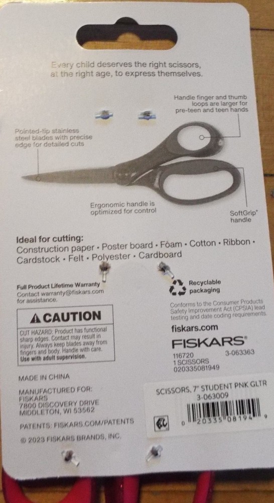 FISKARS SCISSORS FOR STUDENTS SET OF 8