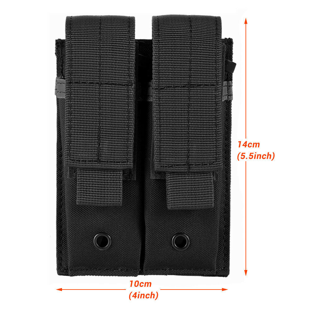Nylon Tactical MOLLE Double Stack Multi-Purpose Pistol Magazine Pouch Mag Holder