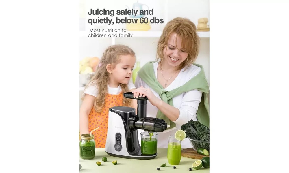 Brewsly Slow Masticating Juicer Extractor with 3-Mode 2-Speed Easy to Clean