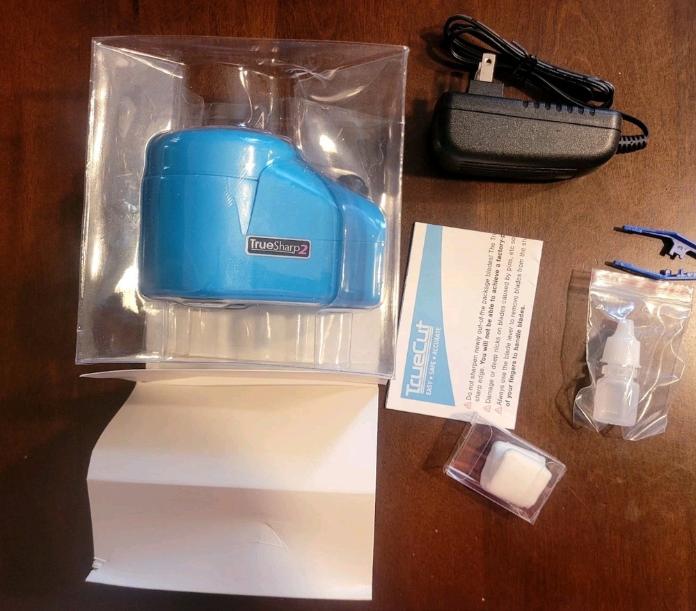 TRUE SHARP 2 High Quality Power Rotary Blade Sharpener Blue New/Open Box
