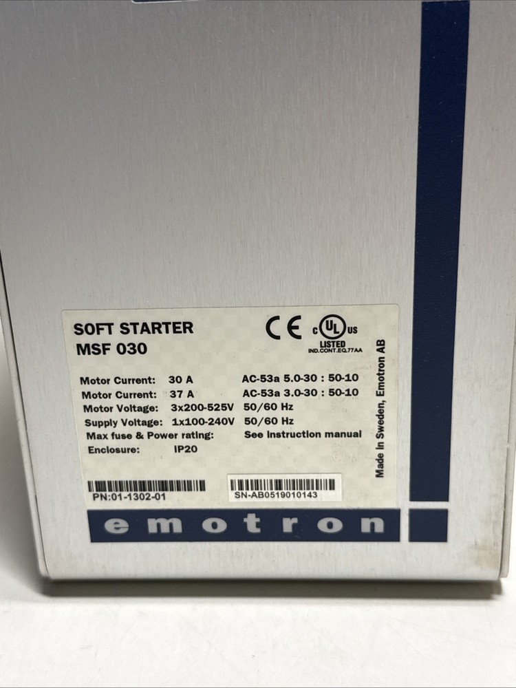 Emotron Soft Start MSF 030 PN:01-1302-01