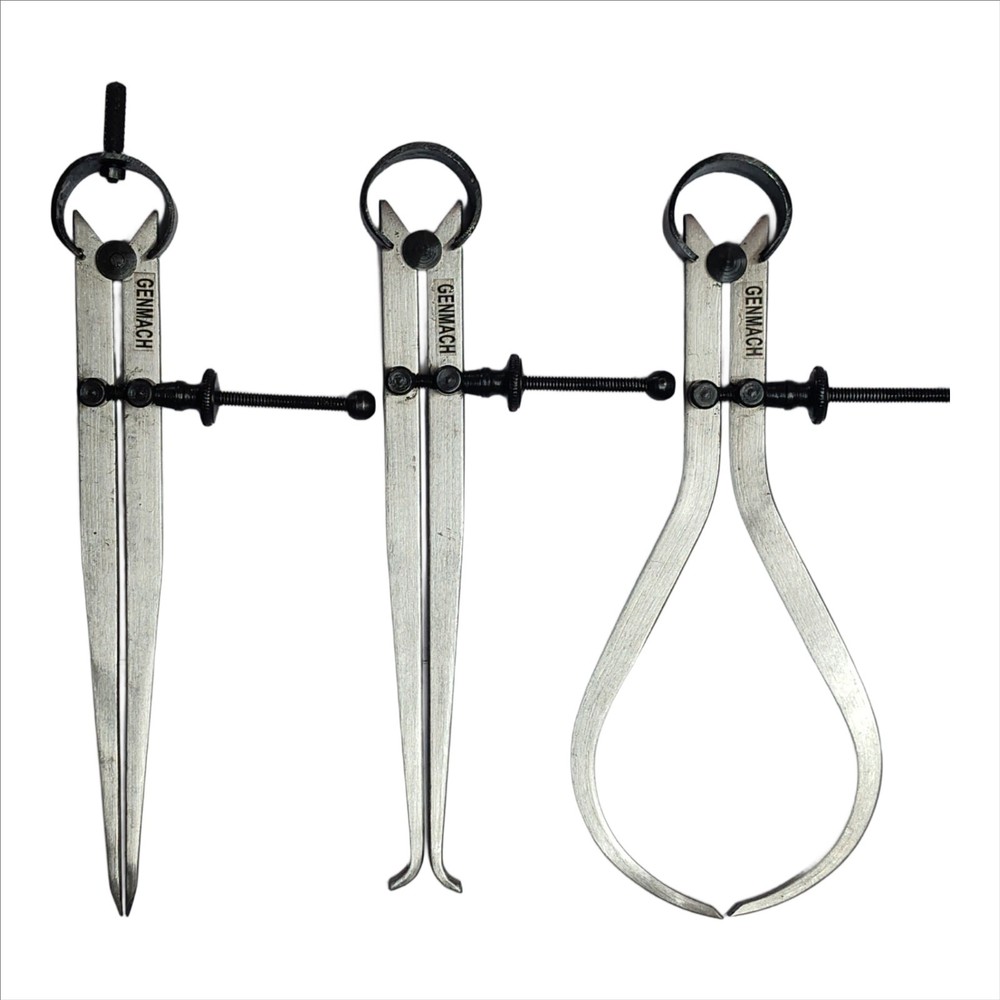 3-Piece Spring Caliper Set - Inside, Outside & Divider (10" / 250mm) - Measuring