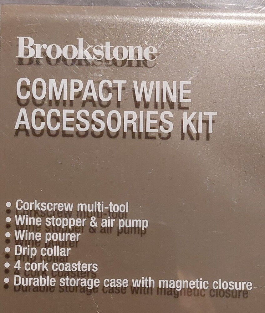 NEW Brookstone Compact Wine Accessories Kit - Shelf