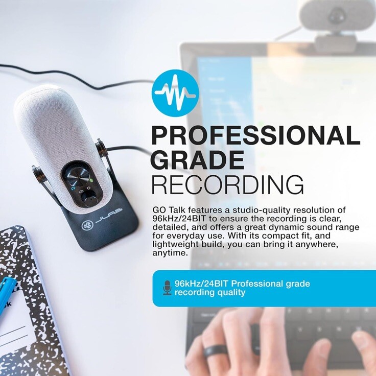 JLab Go Talk USB Gaming, Podcasting & Streaming USB Microphone, Pro Recording