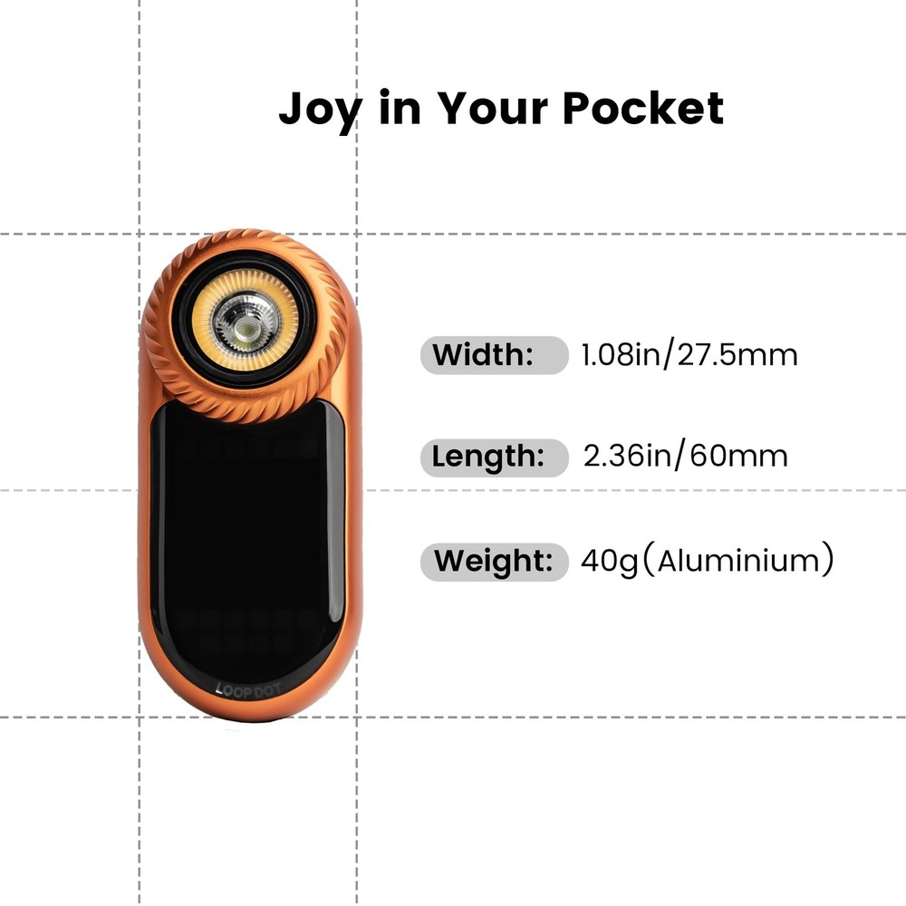 LOOPDOT EDC Flashlight – Rechargeable Small and Powerful LED Orange