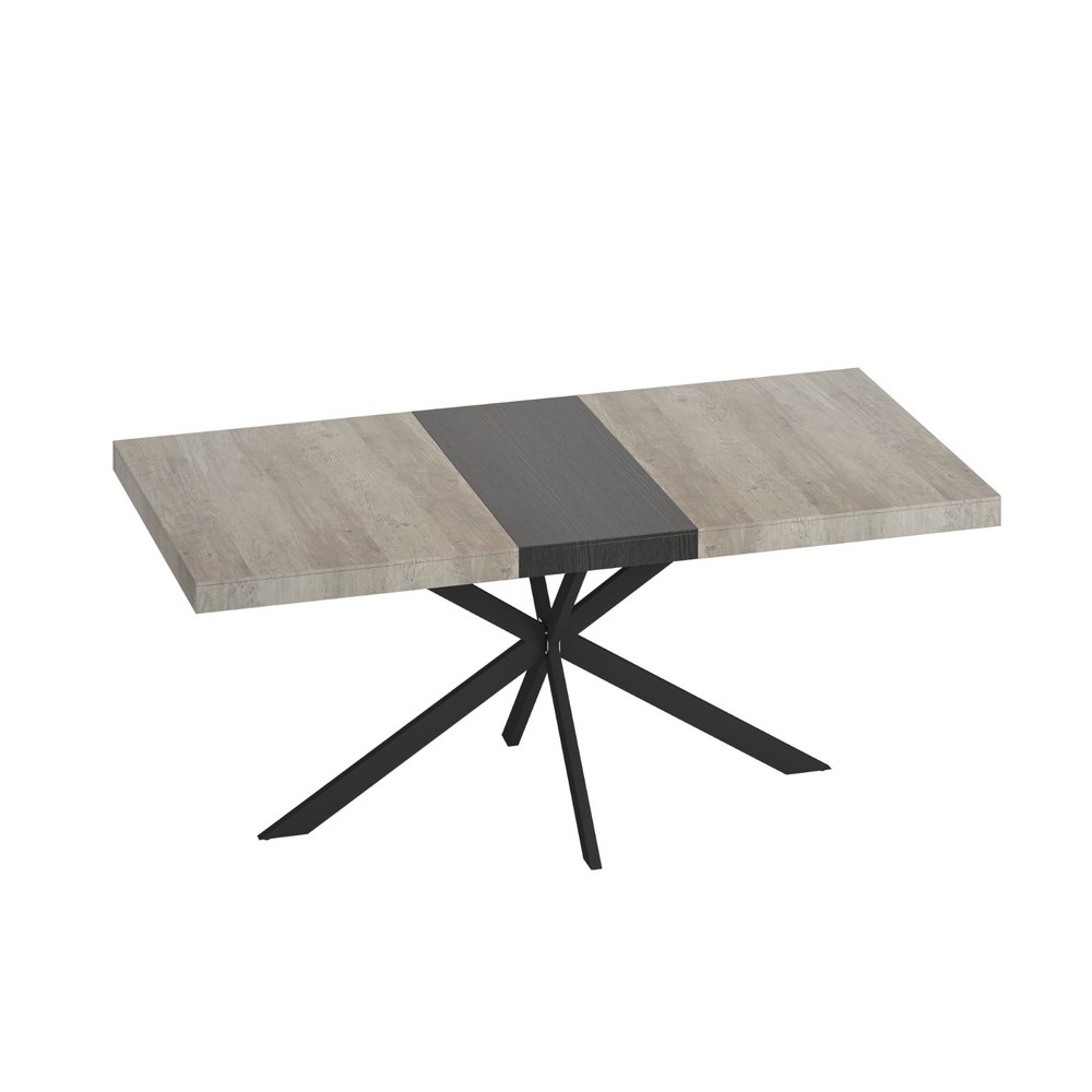 Retro rectangular stretched metal dining table and chairs, combination set Grey